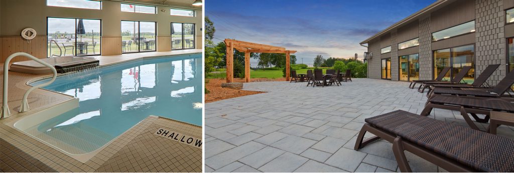 Indoor Pool, Hot tub and Patio