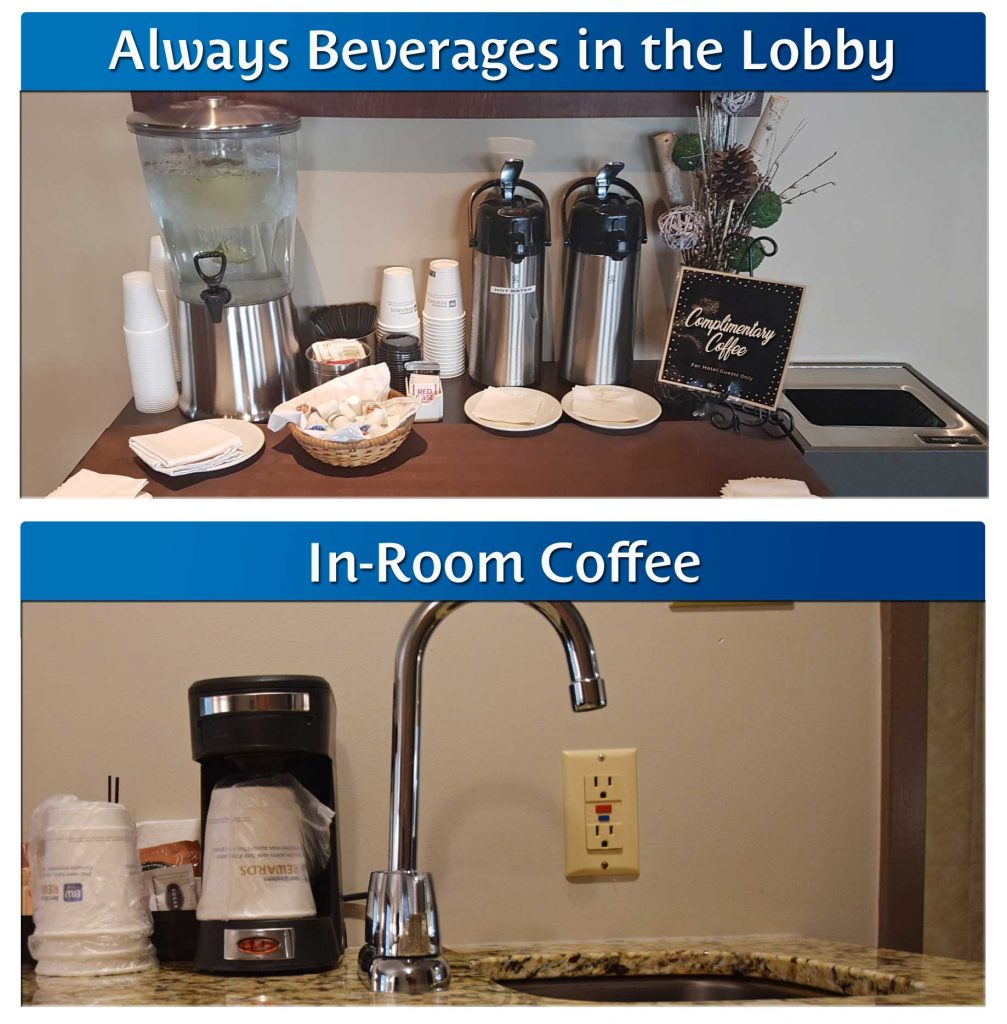 Coffee in the Lobby and in your Room